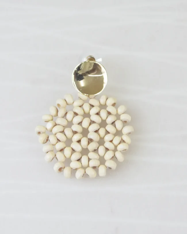 Arete Cuentas Madera Beige