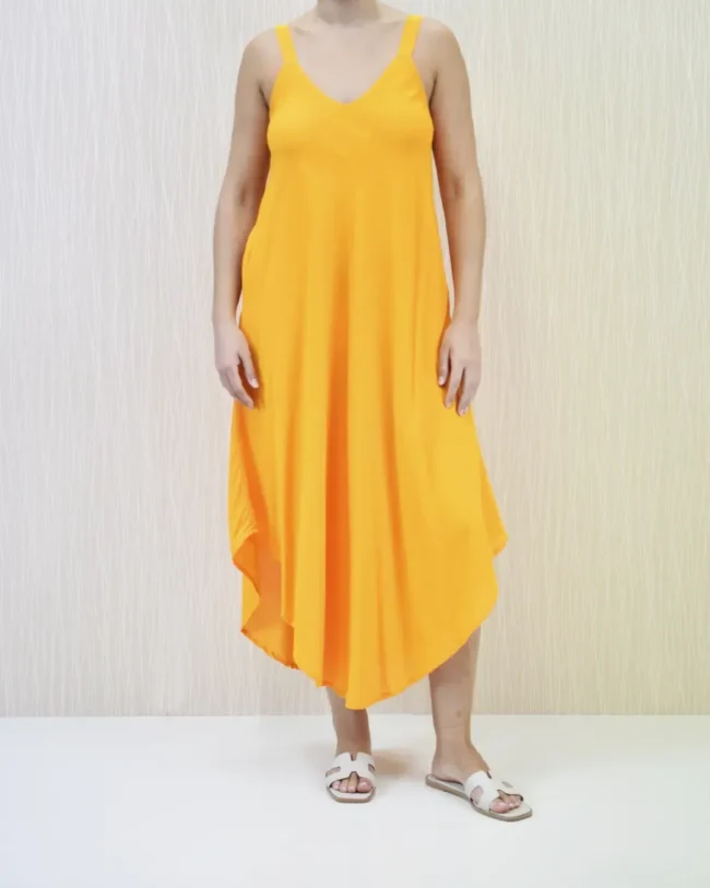 Vestido Umbrella Mostaza Liso