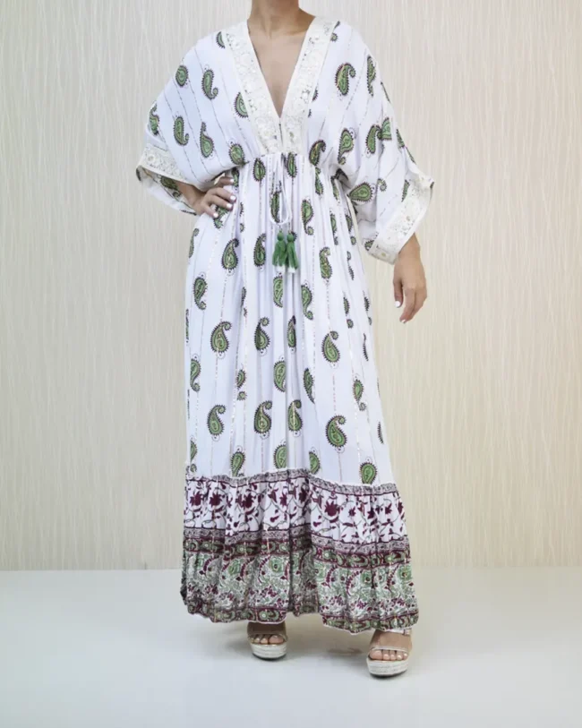 Vestido Encaje Lúrex Verde